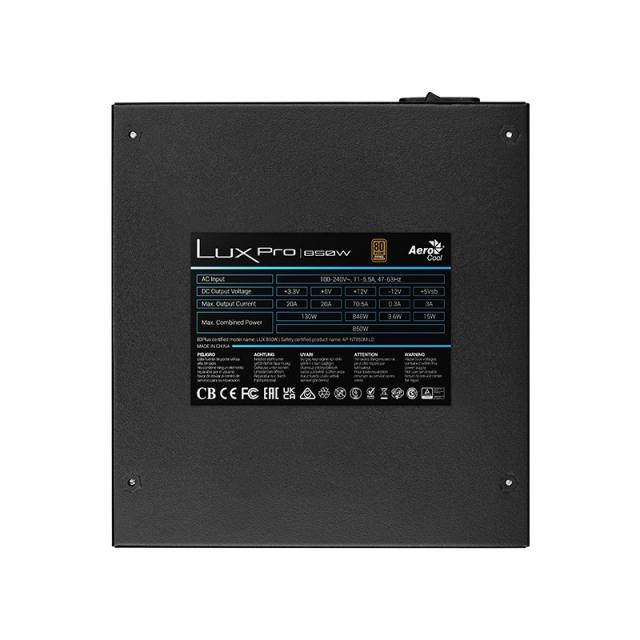 Aerocool - LUXPRO850 unidad de fuente de alimentación 850 W 20+4 pin ATX ATX Negro