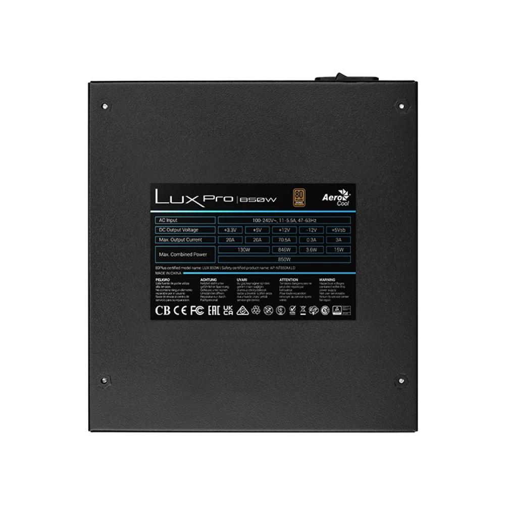 Aerocool - LUXPRO850 unidad de fuente de alimentación 850 W 20+4 pin ATX ATX Negro