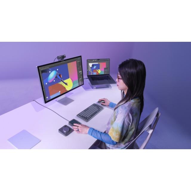 Logitech - MX Creative Console, keypad programable con 9 teclas LCD personalizables y dial de control para diseño g - 920-012931