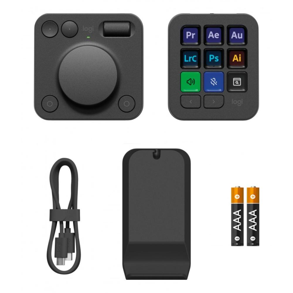 Logitech - MX Creative Console, keypad programable con 9 teclas LCD personalizables y dial de control para diseño g - 920-012931