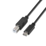 AISENS - A107-0054 cable USB USB 2.0 2 m USB C USB B Negro