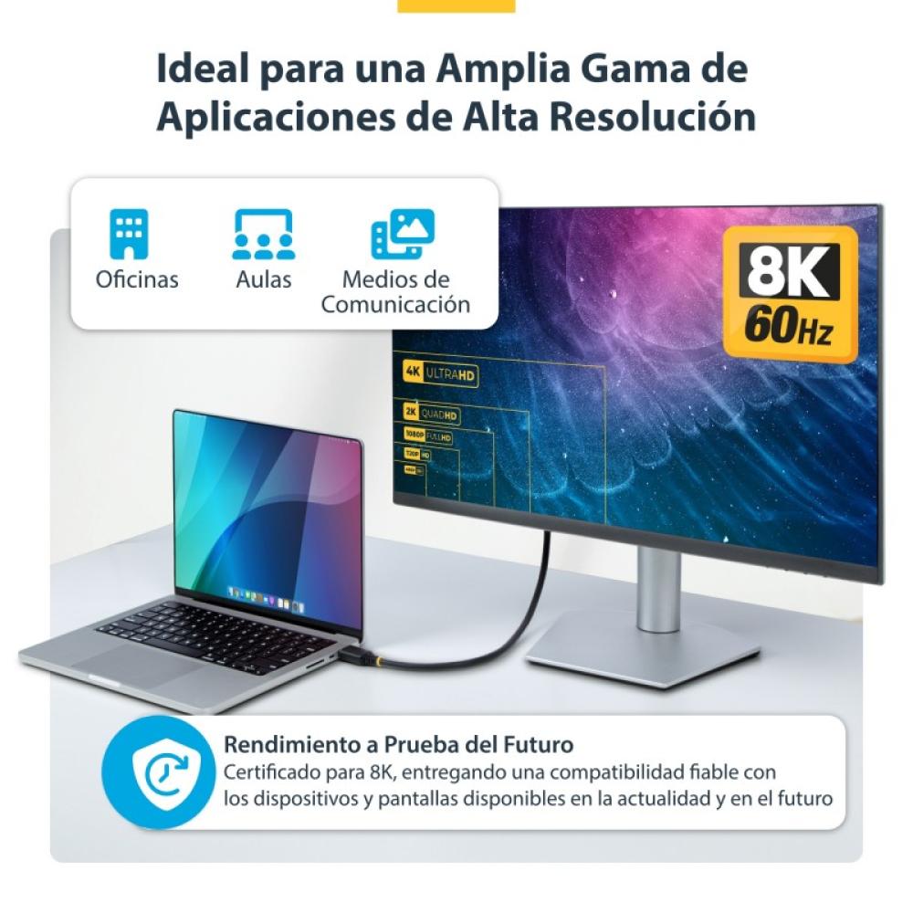 StarTech.com - Cable HDMI de 4m Certificado de Ultra Alta Velocidad - 8K60Hz/4K120Hz - Cable HDMI 2.1 con HDR10+ / eARC - 48Gbps