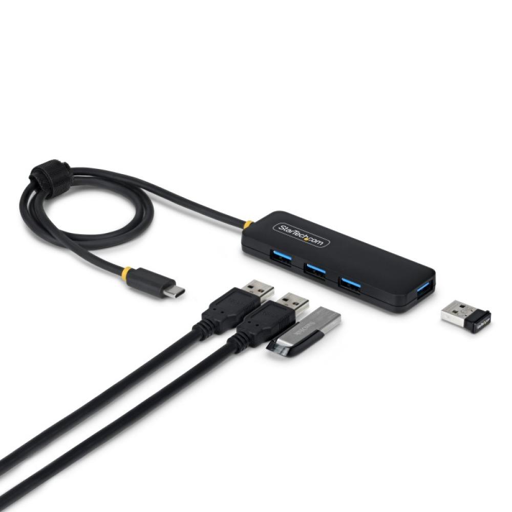 StarTech.com - Hub USB-C de 4 Puertos A - 5 Gbps - Ladrón USB Alimentado por el Bus - Concentrador Tipo C a 4 Puertos A - Plásti