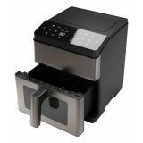 Aiwa - KUMADAI Sencillo 8 L 1800 W Freidora de aire caliente Negro, Acero inoxidable