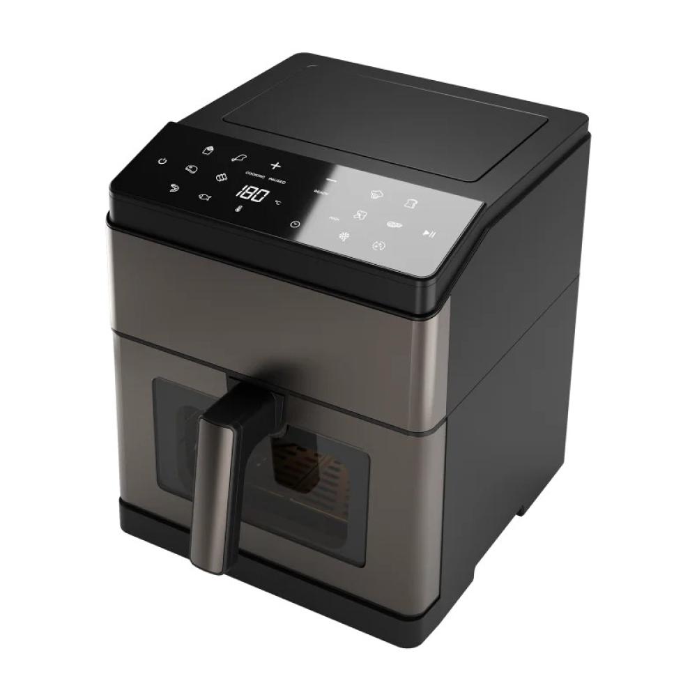 Aiwa - KUMADAI Sencillo 8 L 1800 W Freidora de aire caliente Negro, Acero inoxidable