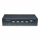 StarTech.com - Switch KVM de 4 Puertos DisplayPort para Un Monitor - 4K 60Hz - Hub Ladrón de 6 Puertos USB - TAA - DisplayPort 1