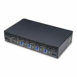 StarTech.com - Switch KVM de 4 Puertos DisplayPort para Un Monitor - 4K 60Hz - Hub Ladrón de 6 Puertos USB - TAA - DisplayPort 1