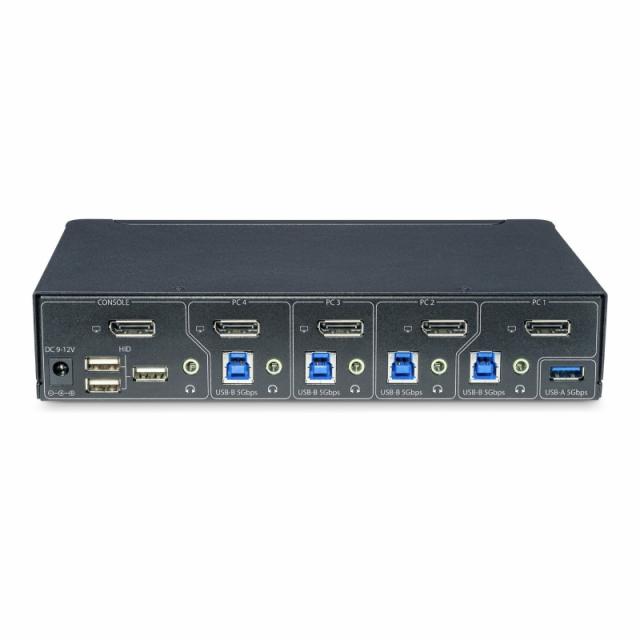 StarTech.com - Switch KVM de 4 Puertos DisplayPort para Un Monitor - 4K 60Hz - Hub Ladrón de 6 Puertos USB - TAA - DisplayPort 1