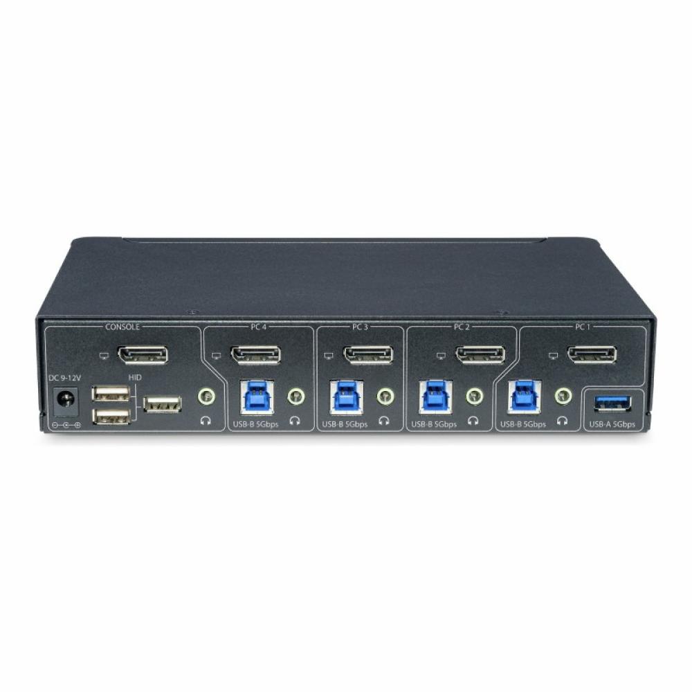 StarTech.com - Switch KVM de 4 Puertos DisplayPort para Un Monitor - 4K 60Hz - Hub Ladrón de 6 Puertos USB - TAA - DisplayPort 1
