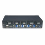 StarTech.com - Switch KVM de 4 Puertos DisplayPort para Un Monitor - 4K 60Hz - Hub Ladrón de 6 Puertos USB - TAA - DisplayPort 1