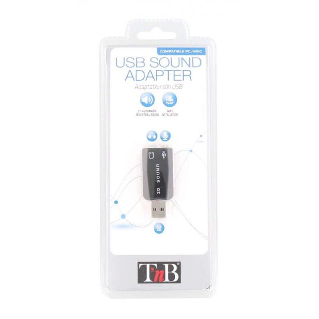 T''nB - ADAUSB51 cambiador de género para cable USB-A 2 x 3.5mm Negro