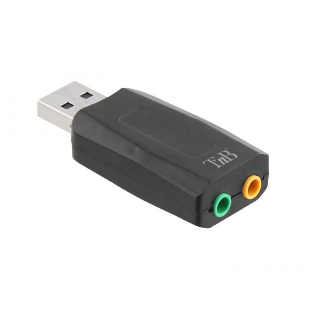 T''nB - ADAUSB51 cambiador de género para cable USB-A 2 x 3.5mm Negro