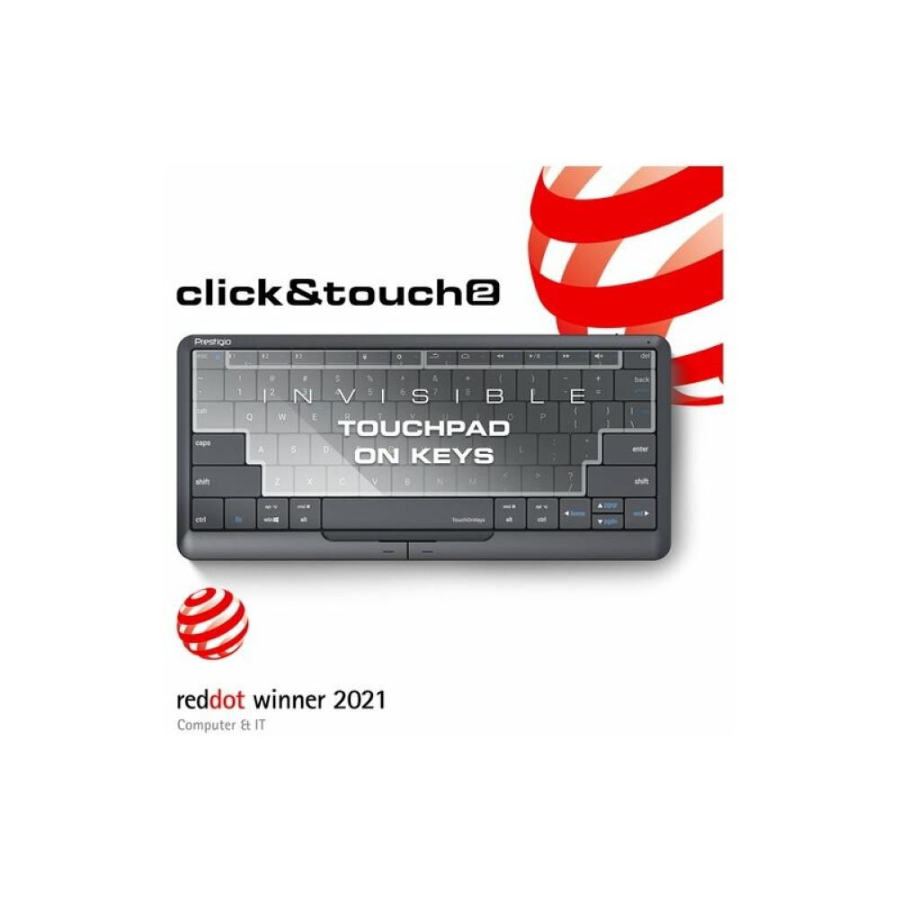 Prestigio - Click&Touch 2 teclado Hogar USB + Bluetooth QWERTY Español Gris