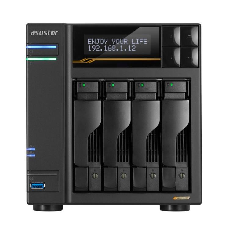 Asustor - LOCKERSTOR 4 Gen3 NAS Escritorio AMD Ryzen V3C14 16 GB DDR5 ADM Negro