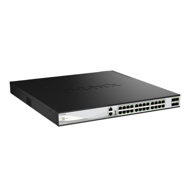 D-Link - DXS-3130-28P Gestionado L3 10G Ethernet (100/1000/10000) Energía sobre Ethernet (PoE) Negro, Gris