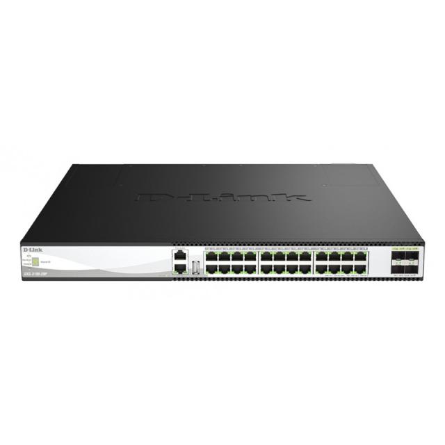 D-Link - DXS-3130-28P Gestionado L3 10G Ethernet (100/1000/10000) Energía sobre Ethernet (PoE) Negro, Gris