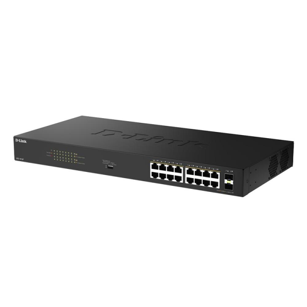 D-Link - DGS-1018P No administrado Gigabit Ethernet (10/100/1000) Energía sobre Ethernet (PoE) Negro