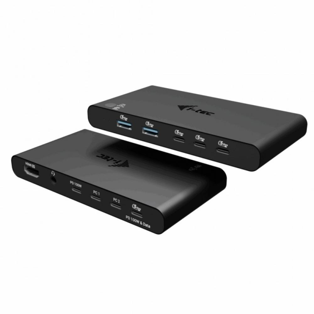 i-tec - KVM Docking Station HDMI for 2 hosts, Power Delivery 2x 100W