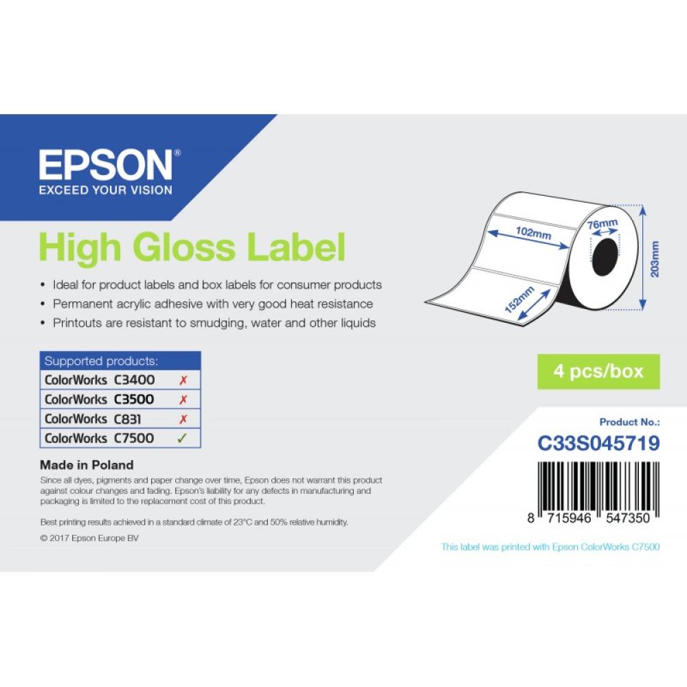 Epson - High Gloss Label - Die-cut Roll: 102mm x 152mm, 800 labels