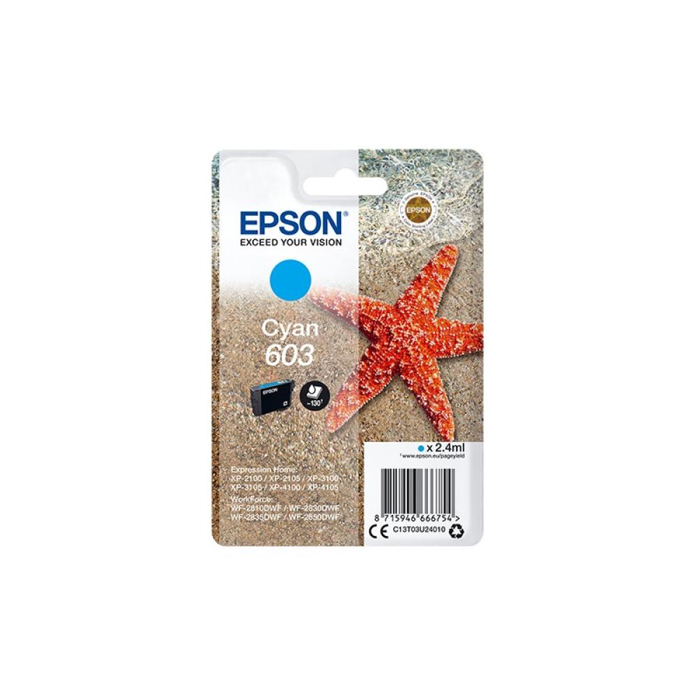 Epson - Singlepack Cyan 603 Ink - C13T03U24010