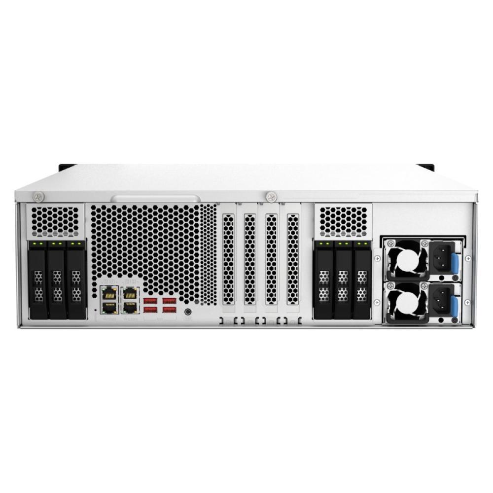 QNAP - TS-H2287XU-RP NAS Bastidor (3U) Intel Xeon E E-2378 64 GB DDR4 0 TB QuTS hero Negro, Blanco