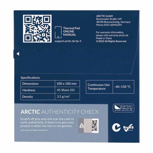 ARCTIC - TP-3 compuesto disipador de calor Parche térmico - ACTPD00052A