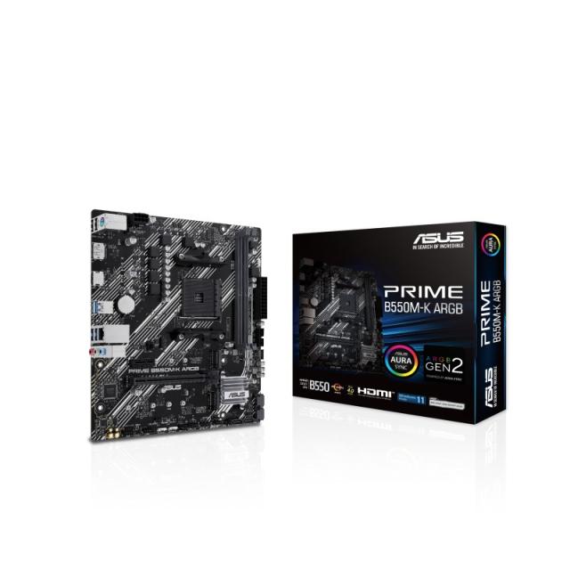 ASUS - PRIME B550M-K ARGB AMD B550 Zócalo AM4 micro ATX