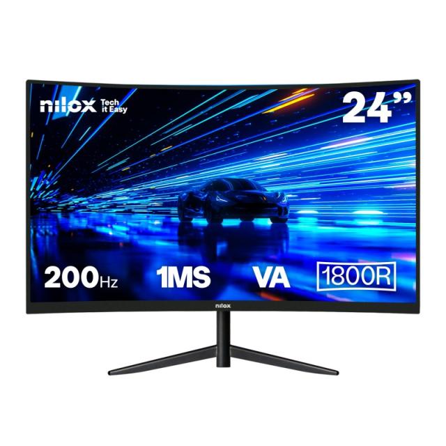 Nilox - MONITOR 23 8 CURVO 200HZ HDMI DP pantalla para PC 60,5 cm (23.8") 1920 x 1080 Pixeles Full HD LCD Negro