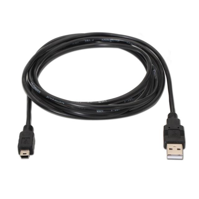 AISENS - A101-0026 cable USB USB 2.0 3 m USB A Mini-USB B Negro