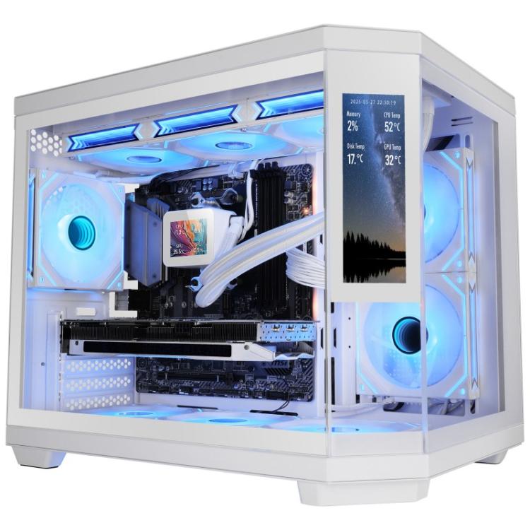 Mars Gaming - MC3TCORELCDMW carcasa de ordenador Mini Tower Blanco