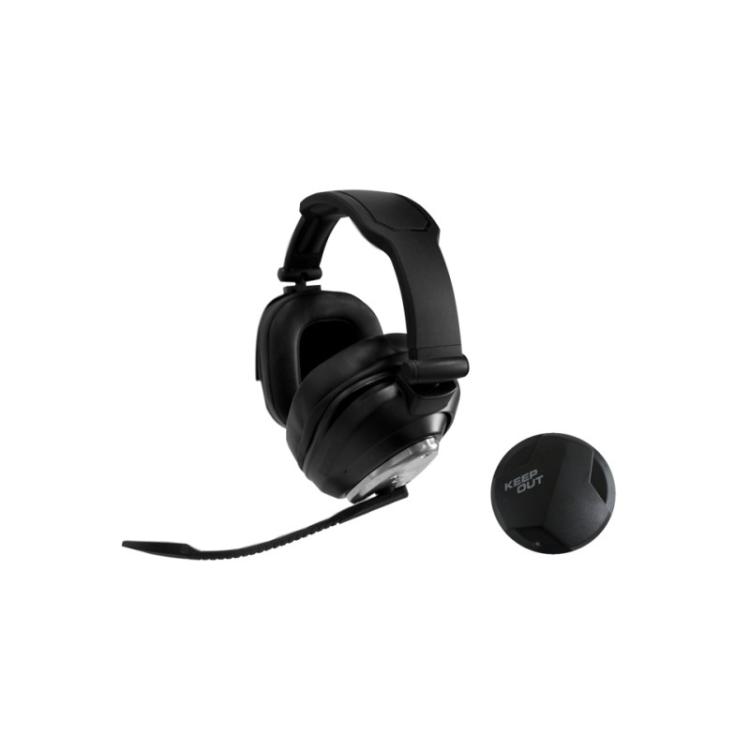 KeepOut - HXAIR auricular y casco Auriculares Inalámbrico Diadema Juego Negro, Plata