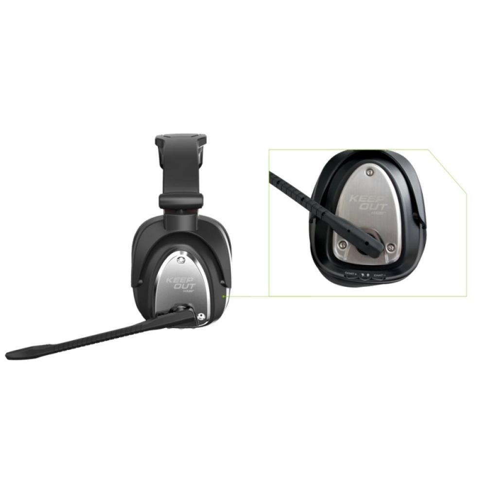 KeepOut - HXAIR auricular y casco Auriculares Inalámbrico Diadema Juego Negro, Plata