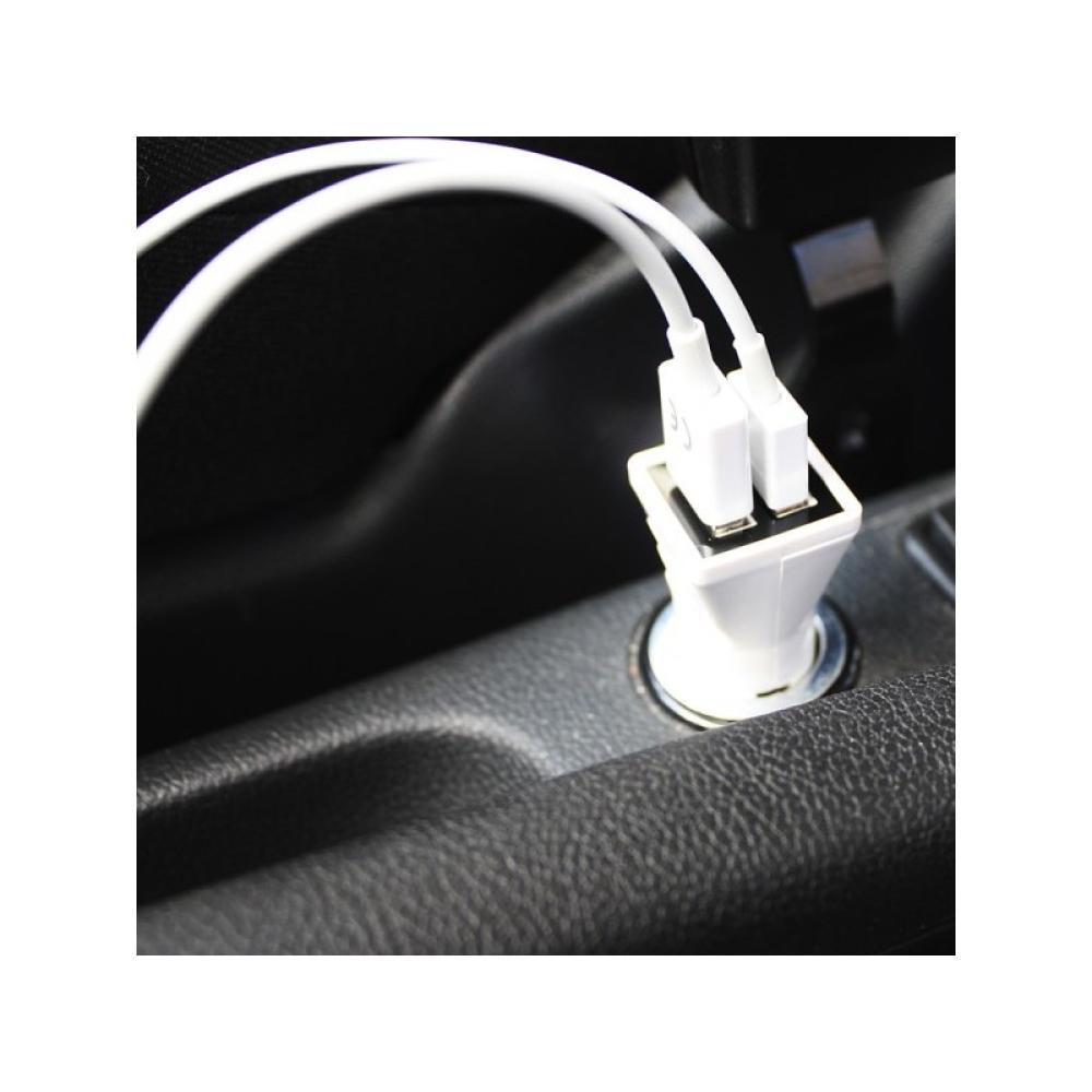 Approx - APPUSBCAR21B cargador de dispositivo móvil Auto Negro, Blanco