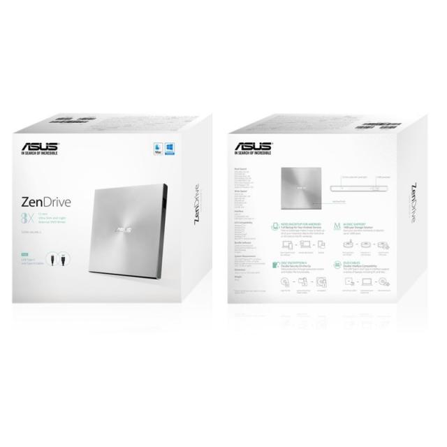 ASUS - ZenDrive U9M unidad de disco óptico DVD±RW Plata