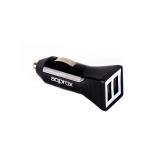 Approx - APPUSBCAR21B cargador de dispositivo móvil Auto Negro, Blanco