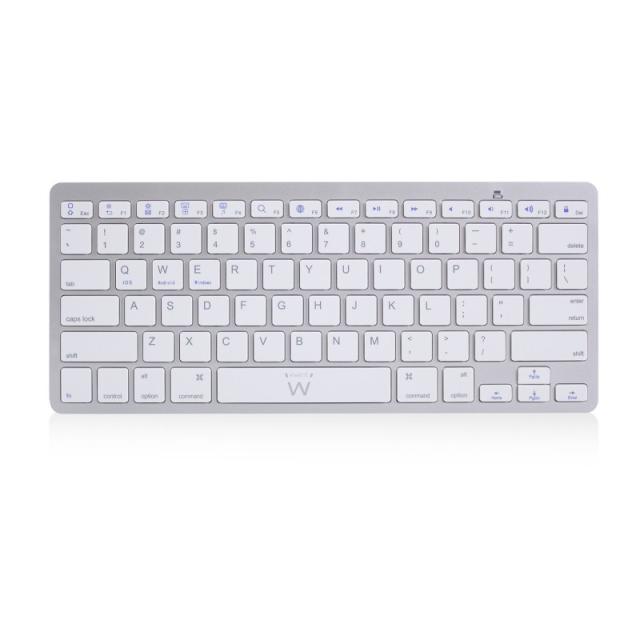 Ewent - EW3161 teclado Oficina Bluetooth QWERTY Español Plata, Blanco