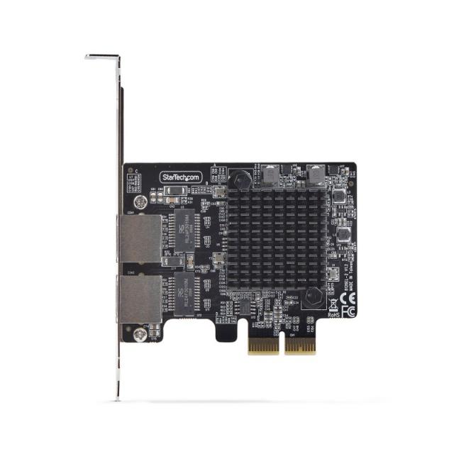 StarTech.com - Tarjeta de Red Ethernet PCI Express de 2 Puertos Gigabit 5G - Tarjeta Adaptador Ethernet PCI-E Chipset RTL8126 -