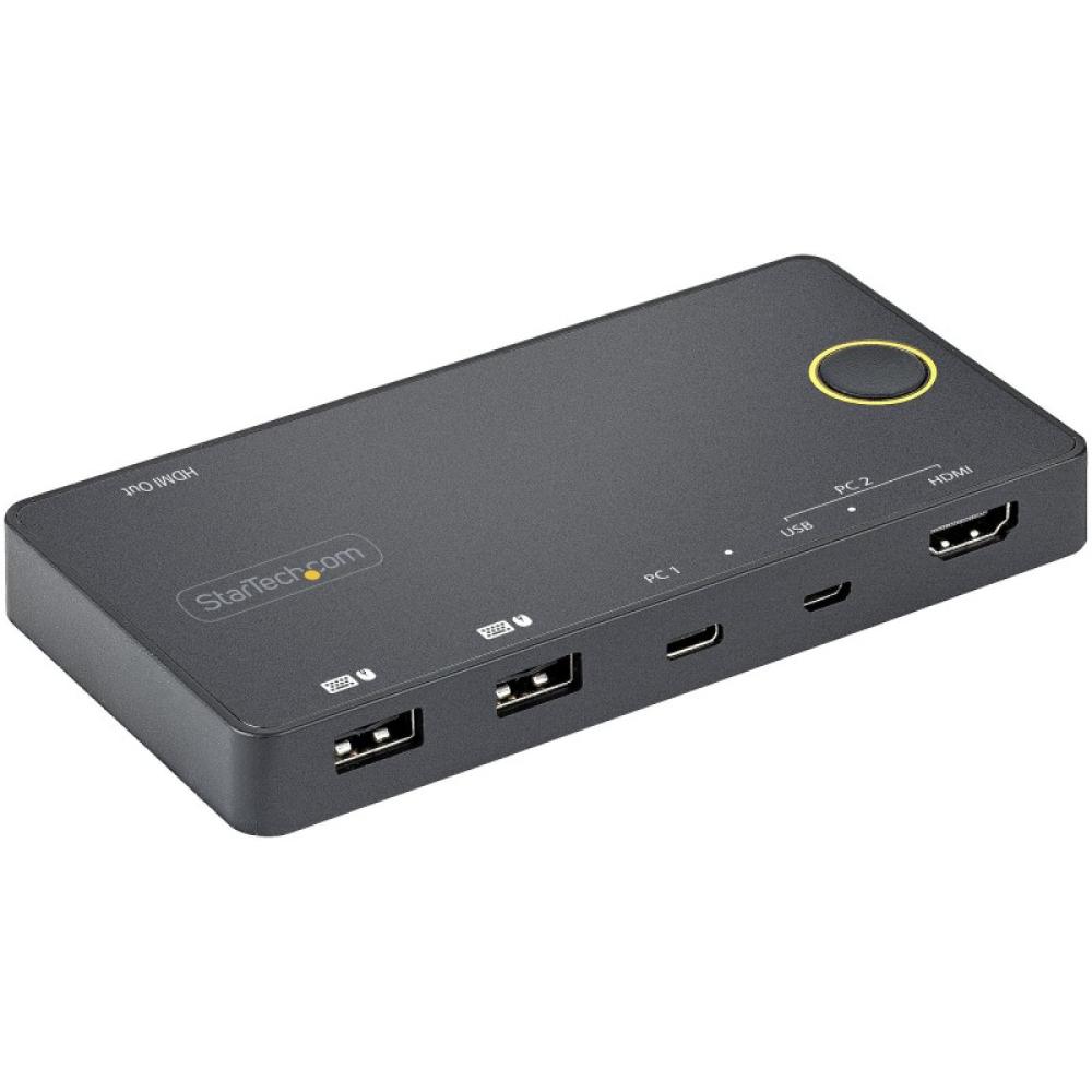 StarTech.com - Switch Conmutador de 2 Puertos Híbrido USB-A HDMI y USB-C para 1 Monitor HDMI 2.0 4K de 60Hz para Ordenador de So