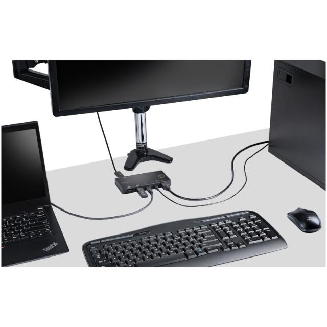 StarTech.com - Switch Conmutador de 2 Puertos Híbrido USB-A HDMI y USB-C para 1 Monitor HDMI 2.0 4K de 60Hz para Ordenador de So