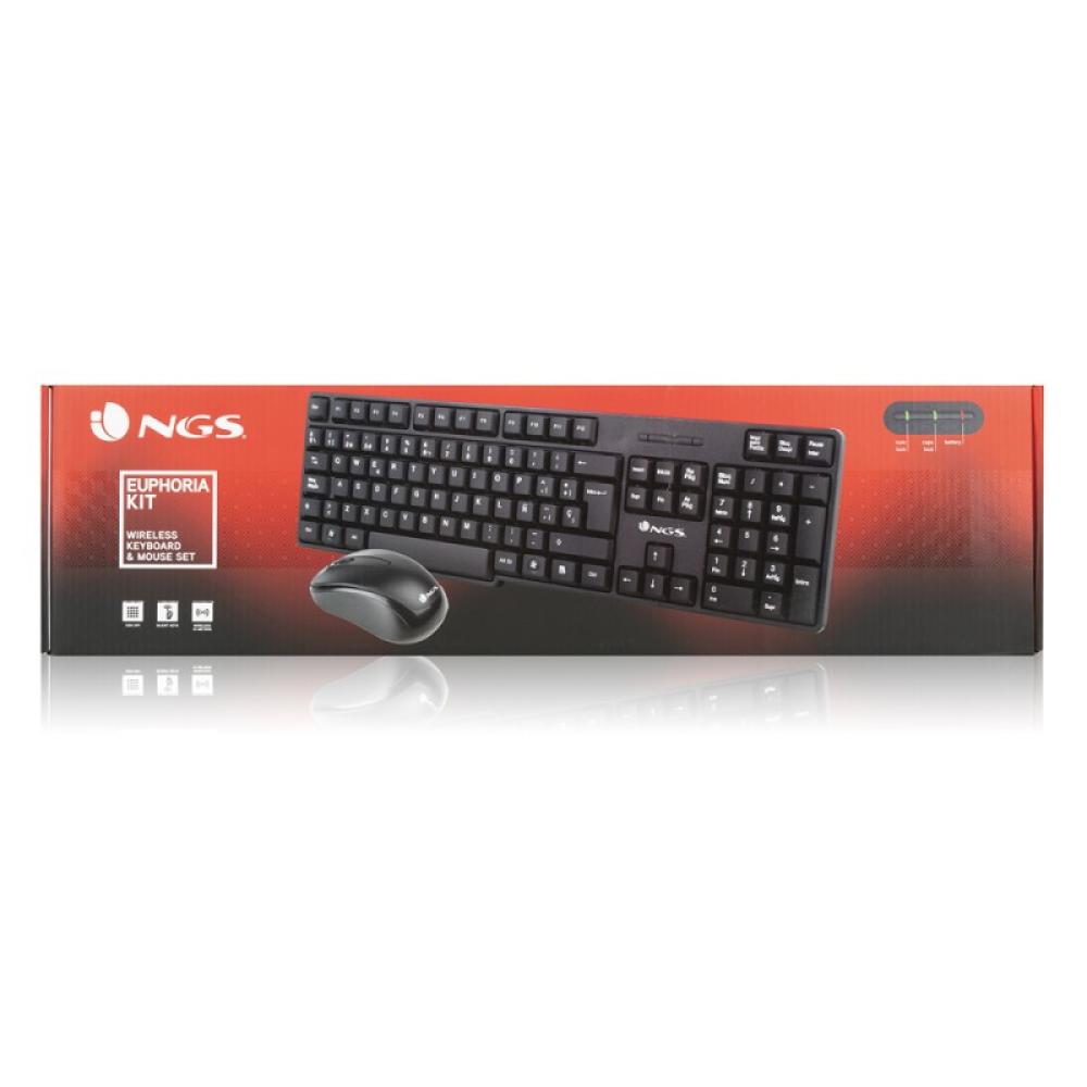 NGS - EUPHORIA KIT teclado Ratón incluido Universal RF inalámbrico QWERTY Español Negro