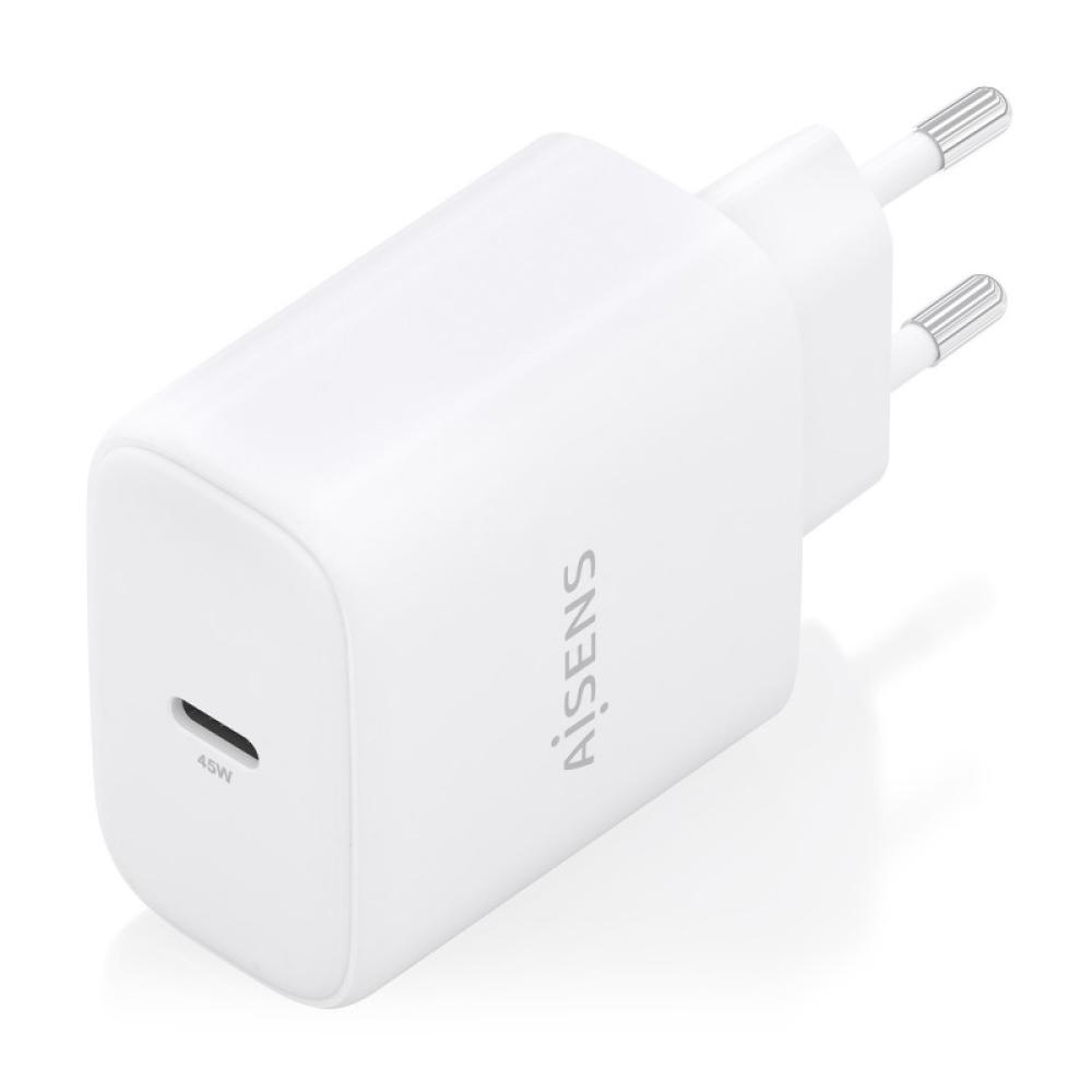 AISENS - Cargador GaN 45W, 1xUSB-C PD3.0, Blanco