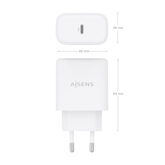 AISENS - Cargador GaN 45W, 1xUSB-C PD3.0, Blanco