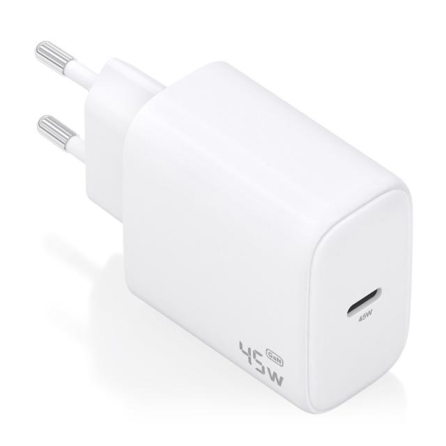 AISENS - Cargador GaN 45W, 1xUSB-C PD3.0, Blanco