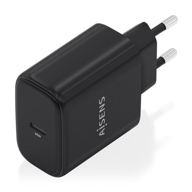 AISENS - Cargador GaN 45W, 1xUSB-C PD3.0, Negro