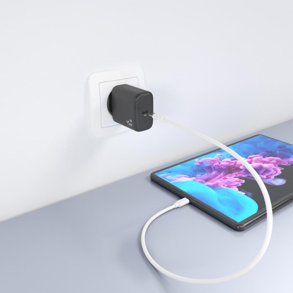 AISENS - Cargador GaN 45W, 1xUSB-C PD3.0, Negro