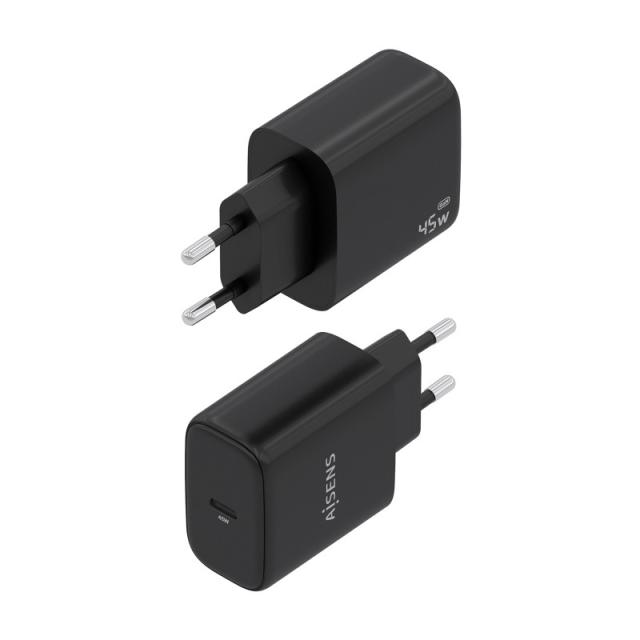 AISENS - Cargador GaN 45W, 1xUSB-C PD3.0, Negro