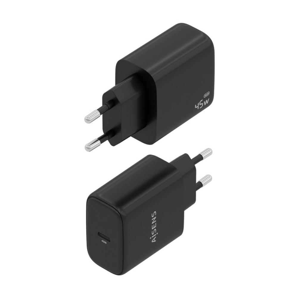 AISENS - Cargador GaN 45W, 1xUSB-C PD3.0, Negro