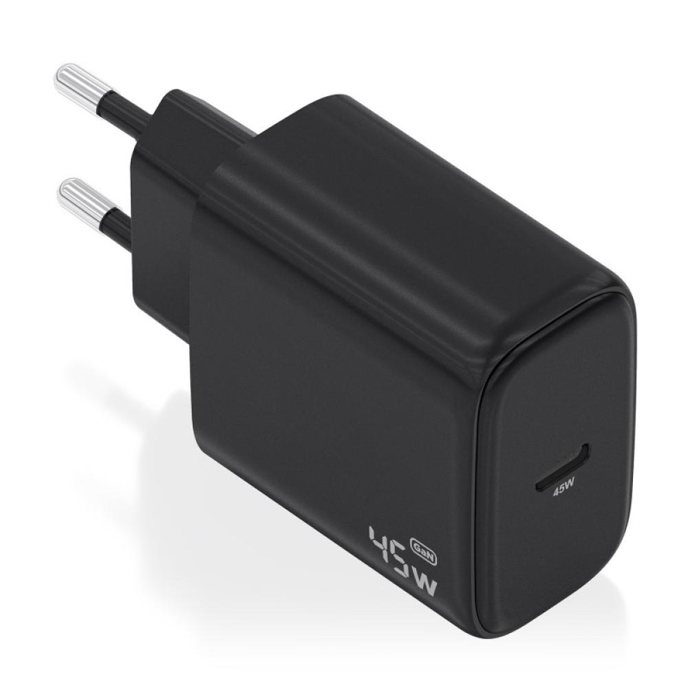 AISENS - Cargador GaN 45W, 1xUSB-C PD3.0, Negro