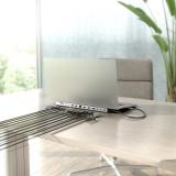 AISENS - USB-C Dock 13 en 1, USB-C A 2xHDMI, 1xDisplayPort, 1xRJ45, 3xUSB-A, 2xUSB-C, 1xUSB-C PD, 1xSD, 1xMicro SD, 1xAudio, 1xR