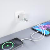AISENS - Cargador GaN 45W, 1xUSB-C PD3.0 QC4.0, 1xUSB-A QC3.0, Blanco